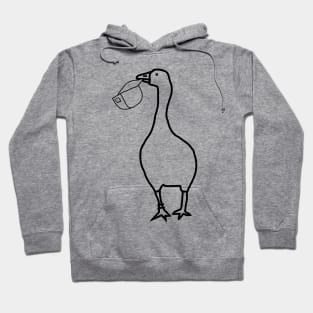 White Goose Steals Hat Minimal Line Hoodie